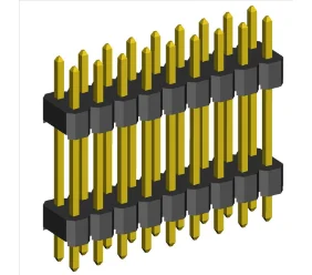 2.54mm Pin Header Double Rows Double Insulator Straight Dip Type